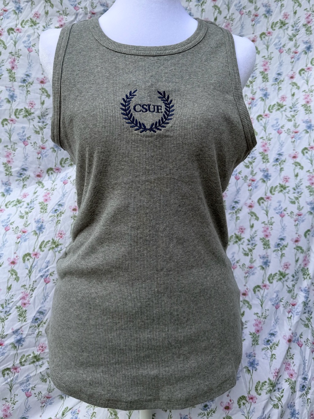 Gray CSUF Ribbed Tank Top